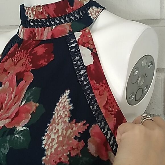 B. Darlin Navy Blue Floral Lace Fit & Flare Formal Vibrant Dress. Size 11/12 - Picture 6 of 13